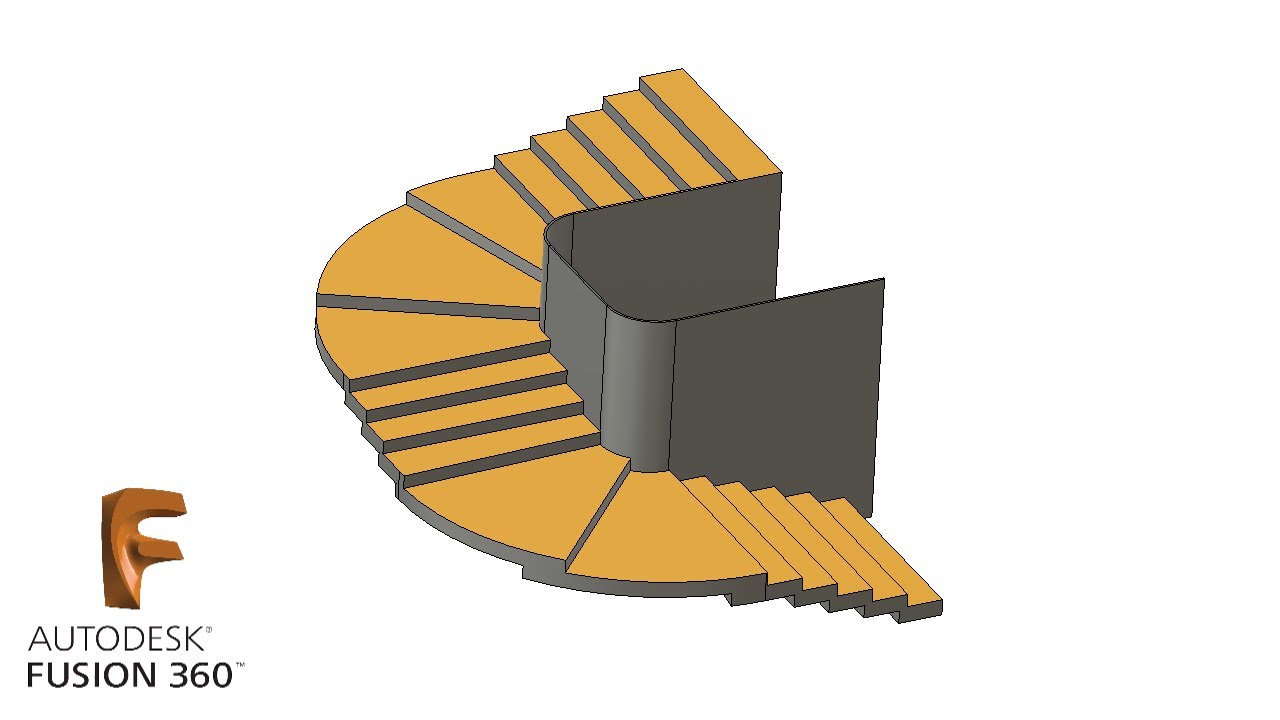 P.61. Spiral staircase in Fusion 360 / Спиральная лестница во Фьюжн 360 за 5 минуты