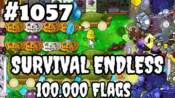 Plants vs Zombies Survival Endless 100000 Flags Part 1057 | 21120 - 21140 Flags