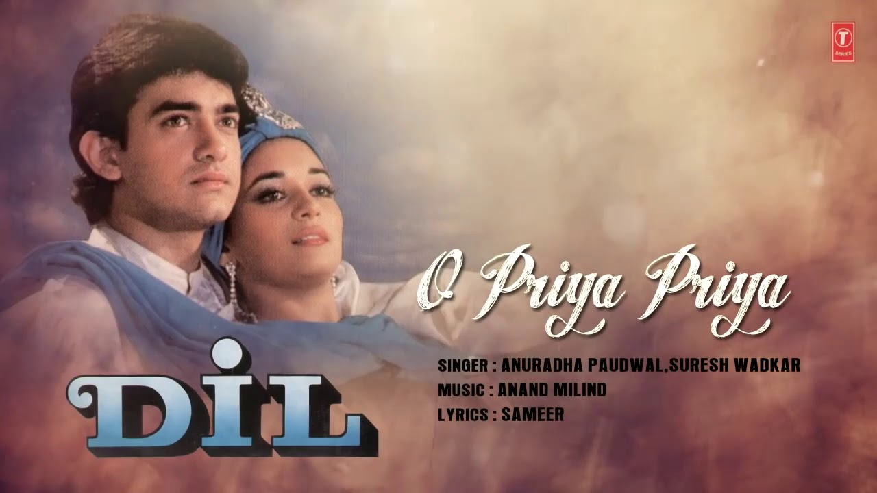 O Priya Priya  Dil  Anuradha Paudwal  Suresh Wadkar  Full Lyrical Video  Aamir Khan  Madhuri