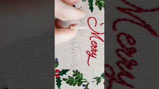 Merry Christmas back stitch embroidery #embroidery #handembroidery #stitch #art #christmas #handmade