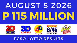 Lotto Result Today 9PM August 5 2026 PCSO