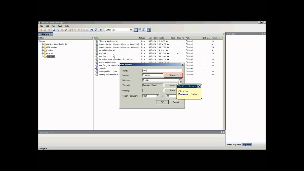 How to Work With Modules And Sections - UPK Video Tutorials