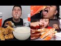 Mukbangers eating  too much sauce