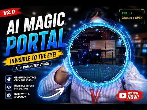🚀AI Magic Invisibility Portal Using Python 🔥| OpenCV + MediaPipe + Computer Vision