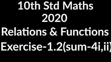 |10th Maths Exercise 1.2(sum no-4 i,ii)|Relations&Functions|State board|2020|#MathShine|