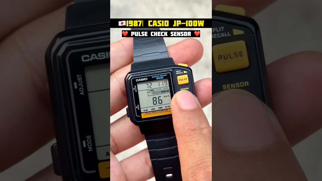 1987🇯🇵| Pulse❤️Checker CASIO JP-100w #casio #casiovintage #80s