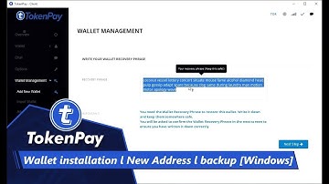 TokenPay l Wallet installation l New Address l backup [Windows]