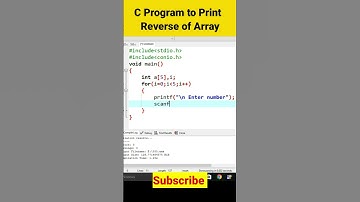 C Program to Print Reverse of Array #shorts #youtubeshorts #clanguage #viralshorts