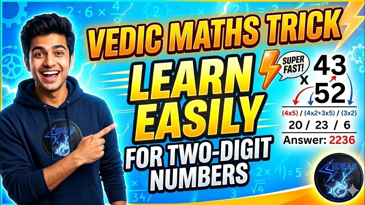 Learn Easily The TWO Digit Multiplication Vedic Maths Trick - YouTube