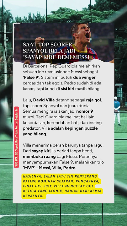 Saat seorang raja gol rela berkorban menjadi 