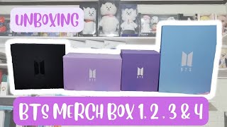 Unboxing Bts Merch Box 1, 2, 3, 4
