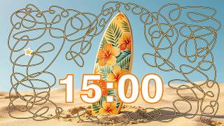 15 Minute Summer Beach Surfboard Timer 🏄♂️☀️ | Fun Classroom Countdown Clock