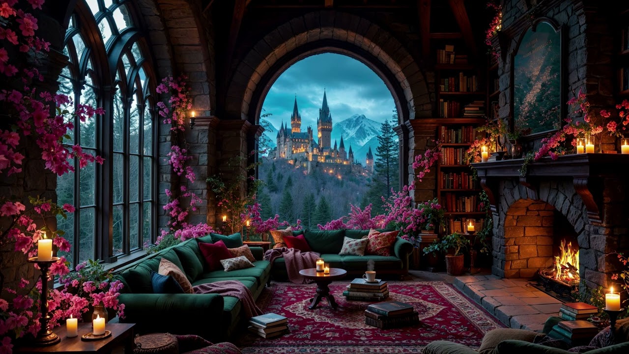 Ancient Fireplace Ambience 🏺 Soothing Hearth Sounds in a Timeless Stone Villa for Sleep & Relaxation