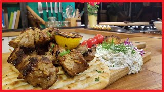 Souvlaki de Porc & Sos Tzatziki - Cele mai bune frigarui Grecesti - Home Cooking - Florin Arvunescu