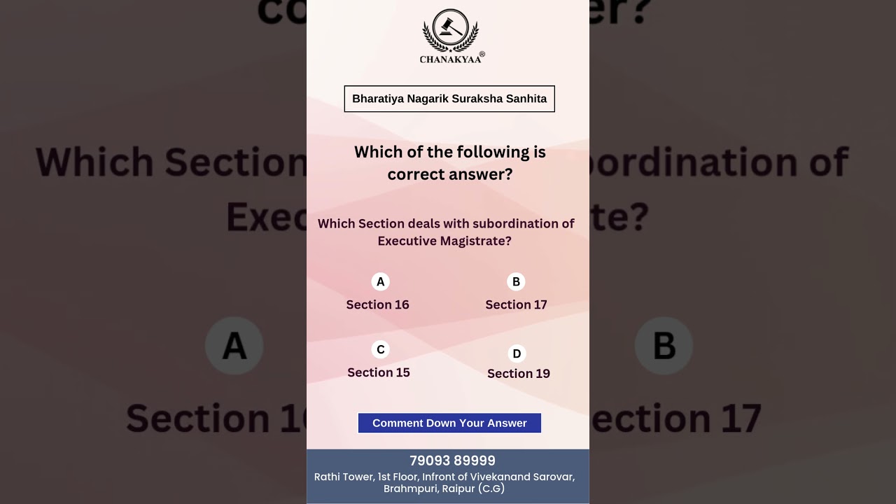Level up your legal knowledge with Chanakyaa Law Academy’s daily question 📚⚖️