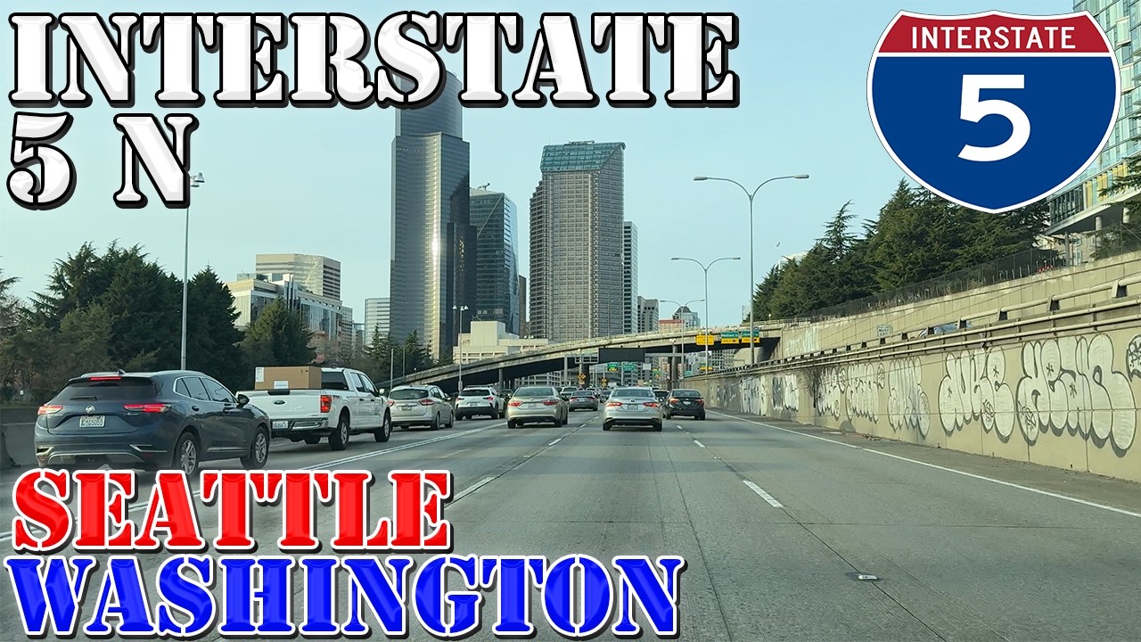 I-5 North - Seattle - Tacoma - Everett - Washington - 4K Highway Drive