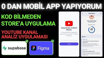 KODSUZ SIFIRDAN MOBİL APP BOLUM 2: AI ile YouTube Kanal Analiz Uygulaması! | SUPABASE + FIGMA + AI