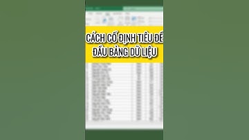 Cách cố định tiêu đề trong excel 🥰🥰