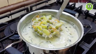 Milk pea soup with a new twist