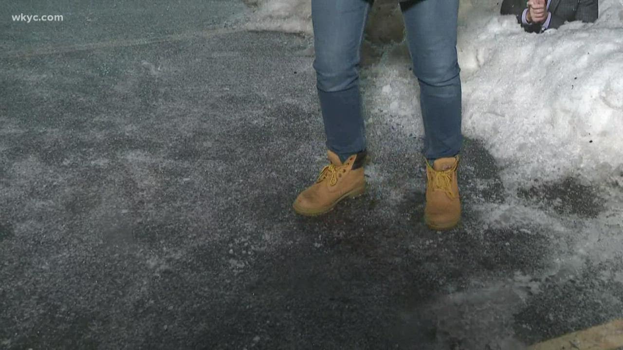 Icy conditions in Canton as winter storm hits Northeast Ohio - YouTube