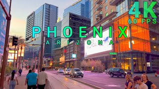 Phoenix Downtown Walk Part 1/2, Arizona USA 4K  UHD