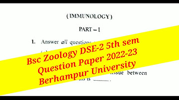 DSE-2 Zoology Question Paper 2022-23 Berhampur University Majhi Tutorial