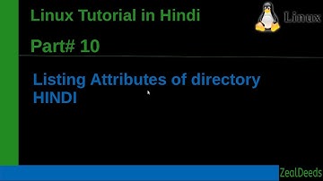 #10 Linux Tutorial Hindi | Listing Attributes of Directory | HINDI