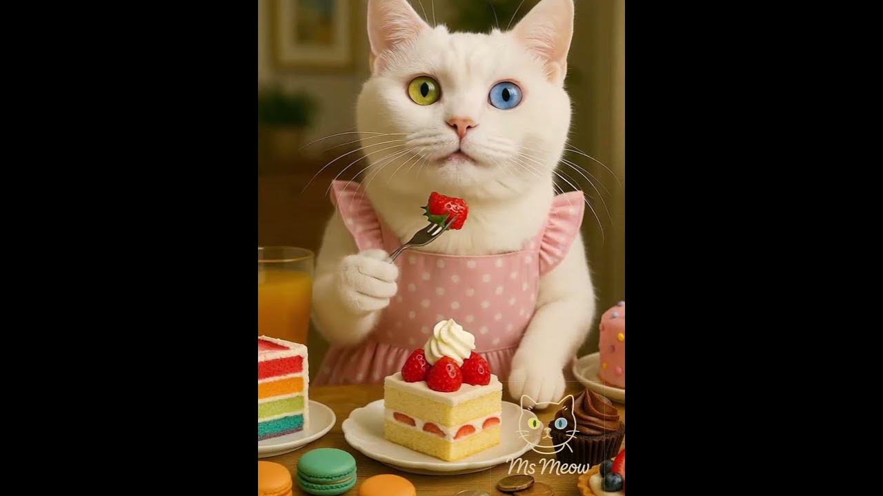 “Soft paws, sweet cake, perfect ASMR🍓🐾🎧” #catshorts #youtubeshorts #funny #catlife #funnycats#asmr