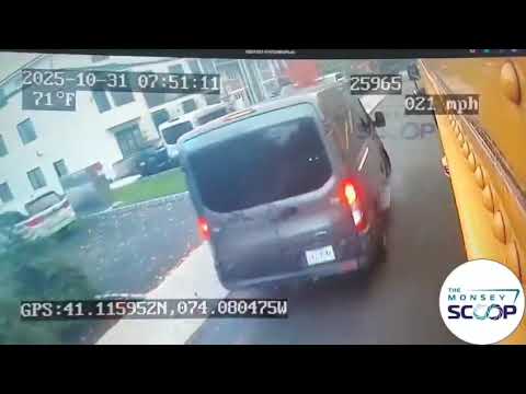 Reckless Van Mounts Sidewalk In Monsey To Cut Around School Bus, Inches From Killing Two Boys