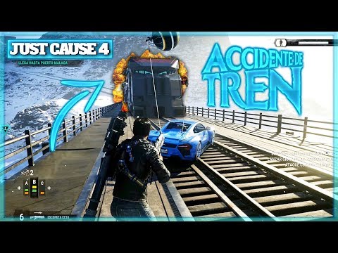 💥 ACCIDENTE DE TREN 💥 Y COCHE EN TORNADO - JUST CAUSE 4