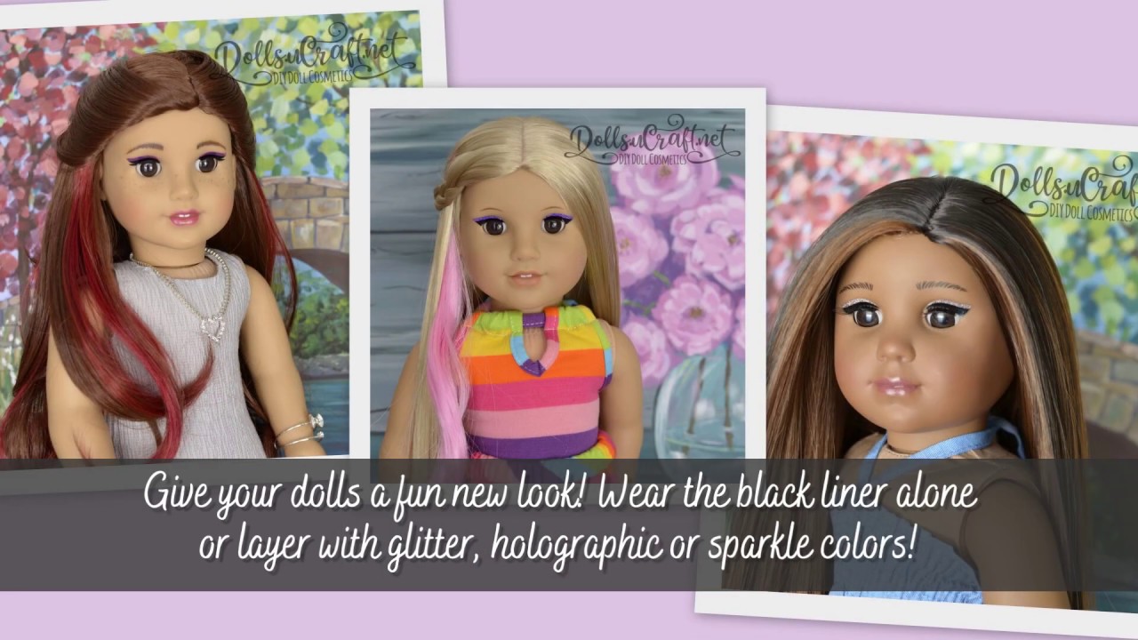 American Girl Doll Makeup Eyeliner / Eyelash packs DIY Custom Makeup