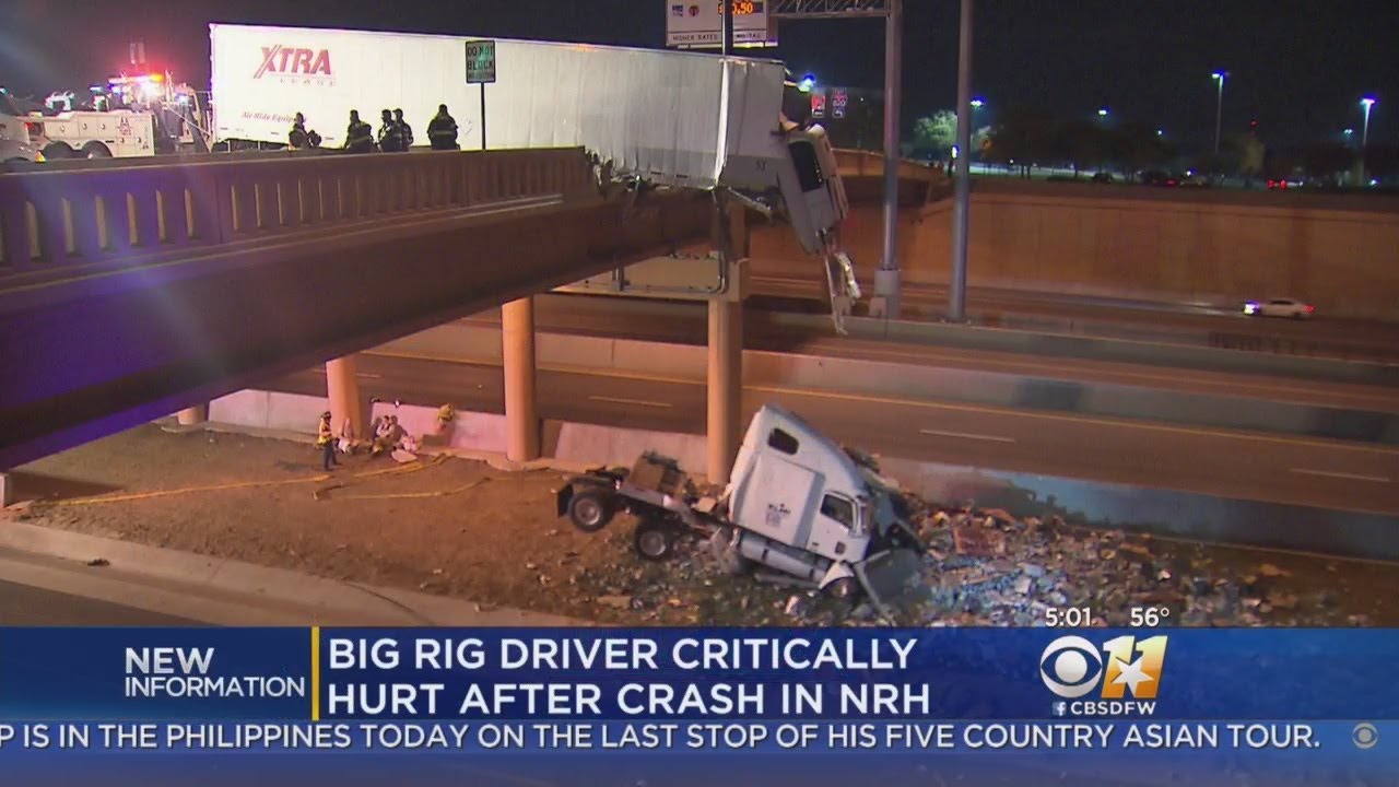 Big Rig Crashes Off Overpass, Onto North Loop 820