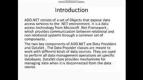 ADO.net Architecture