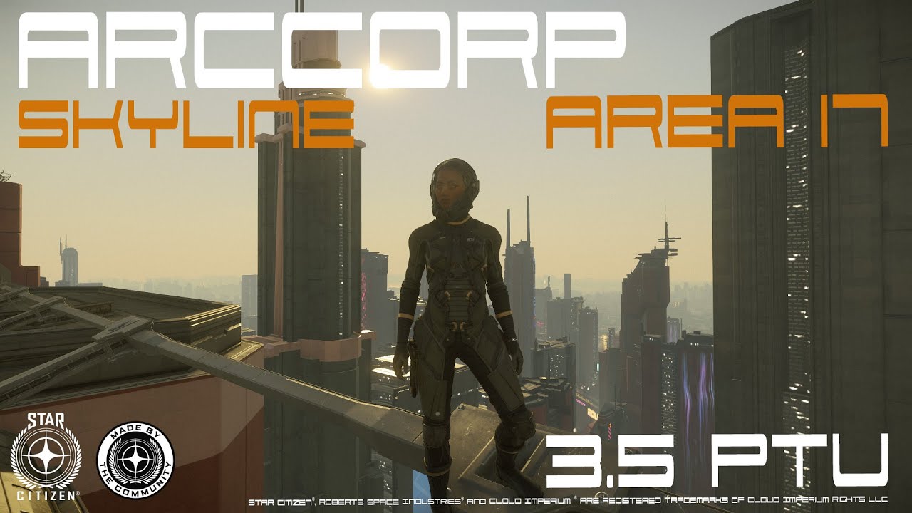 Star Citizen - ArcCorp | Area 17 | 600i Landing on a Skyscraper