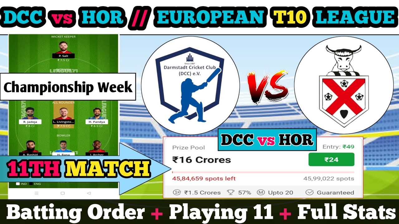 Dcc vs hor || Dcc vs hor prediction || Dcc vs hor 11st Match || dcc vs hor || DCC vs HOR