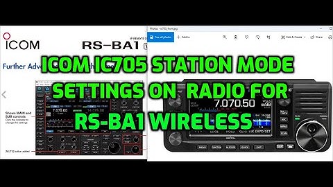 ICOM IC 705 - Station mode to use - RS-BA1 V2 wireless with your laptop