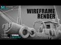 Wireframe renders in Autodesk Maya | Easy steps | background modeling |