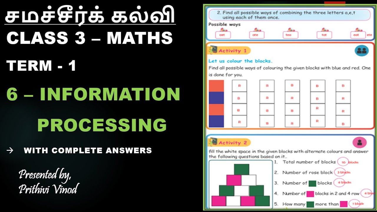 Samacheer Kalvi | Class 3 | Maths | Term 1 | Unit 6 | Information ...