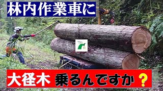 【木と人を繋ぐ学び舎】第2回「大径木は積めるのか?林内作業車の操作を見学」