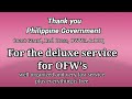 Sharing the deluxe service of our Government fo OFW&#39;s going back home | Thank you