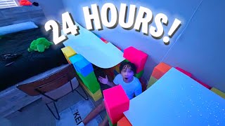 I spent 24 HOURS in my FOAM PIT FORT!!