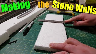 Making the Stone walls from polystyrene.