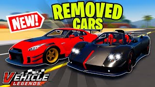 Every SINGLE Car That Gotten REMOVED In Vehicle Legends Roblox!