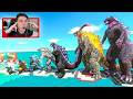 EVOLUCION DE GODZILLA VS KING KONG + GHIDORAH NUEVO IMPERIO COMPARACION DE TAMAÑO - REACCION THEKALO