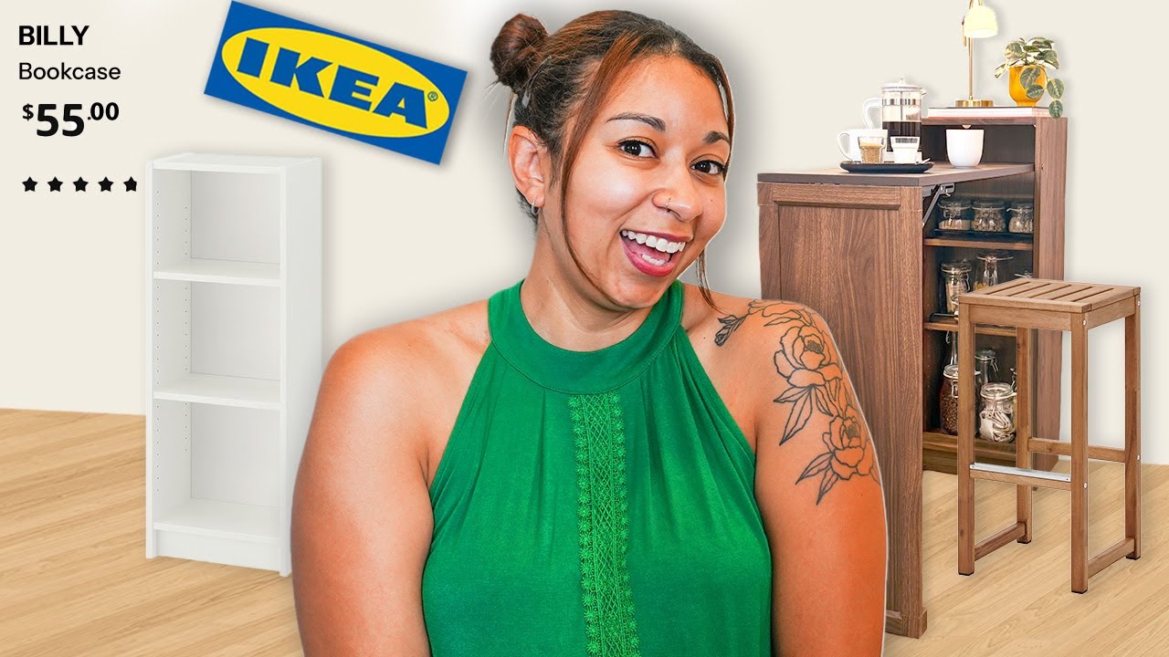 hacking an IKEA Billy bookcase into a folding kitchen island - YouTube