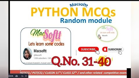 random module| python module | randint()|randrange() | random() | MCQs