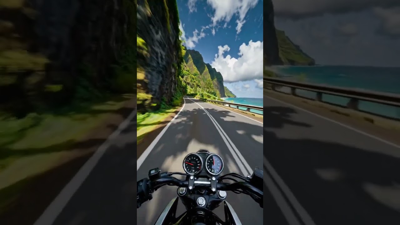 Coastal Cliffs and Freedom: Motorcycle Ride Along the Ocean's Edge 