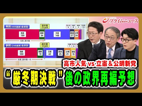 【高市人気vs立憲＆公明新党】“厳冬期決戦”後の政界再編予想 中北浩爾×山田惠資×米重克洋 2026/1/15放送＜後編＞【BSフジ プライムニュース】