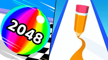 Ball run 2048 vs color pencil run all level gameplay iOS Android #viral #ballrun2048