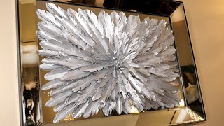 Featherless!!  ZGALLERIE Inspired Feathered Silver Wall Art DIY